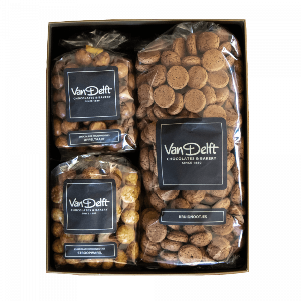 Giftbox Classic met kruidnoten (500gr), stroopwafel en appeltaart