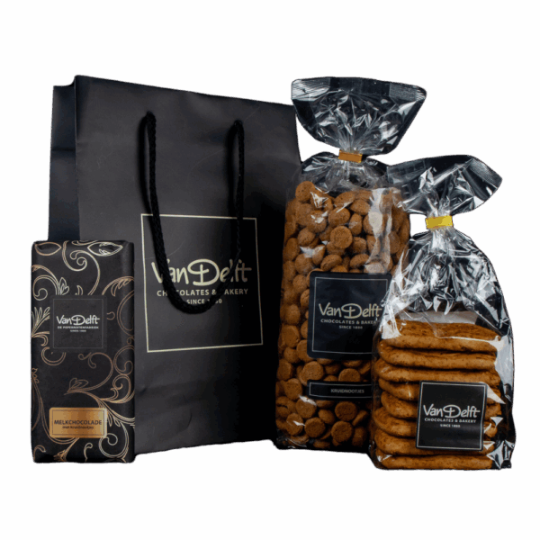 Cadeauset met 500gr naturel pepernoten, taaikoeken
