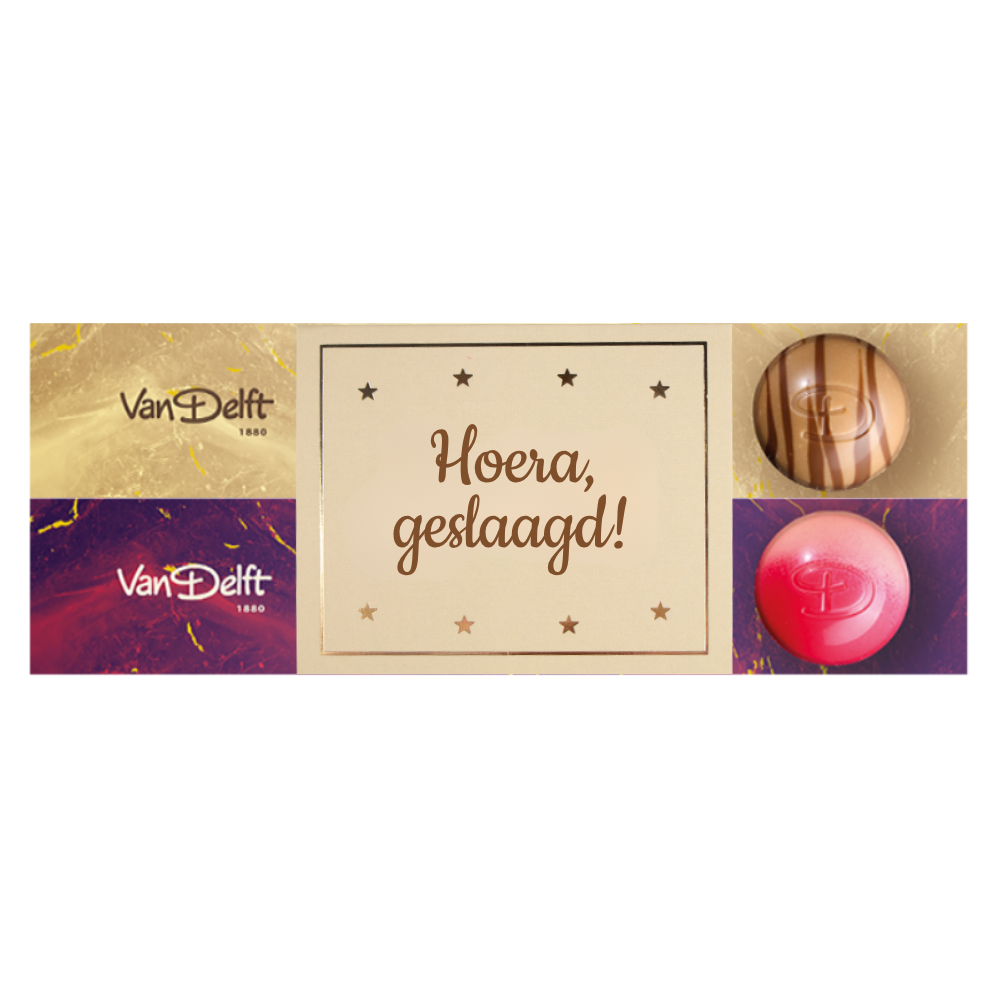 featured image Cadeau Geslaagd Bonbons: Karamel Zeezout en Framboos Cheesecake