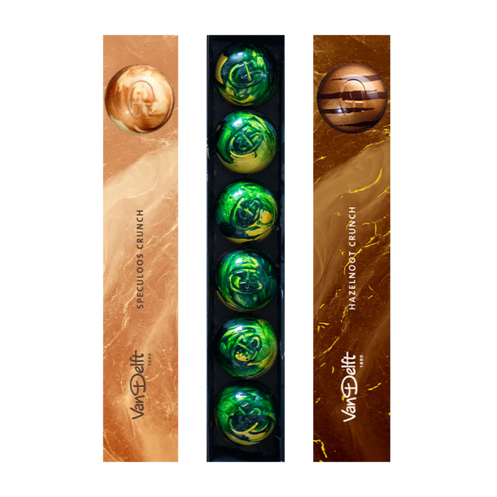featured image Triple Pack Bonbons, Hazelnoot Crunch, Speculoos Crunch en Pistache Crunch